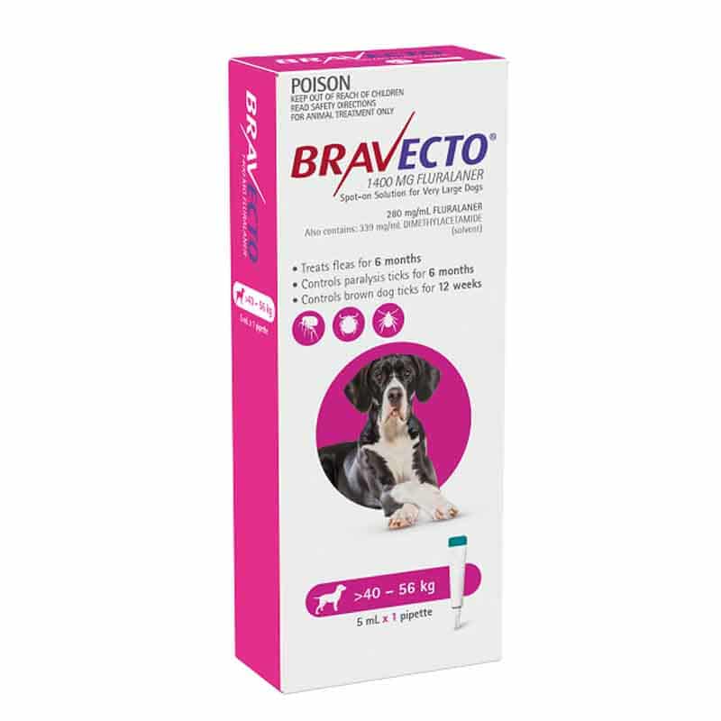 Bravecto Spot On For Dogs Pink 4056Kg (1 Pack) All your pets